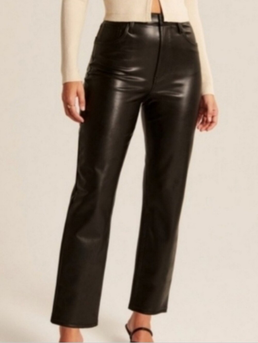 Like New Vegan Leather Pants Black Ultra High Rise